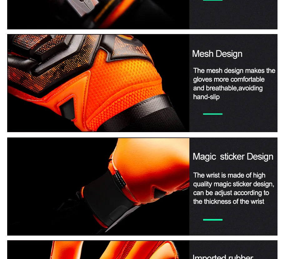 Shinestone Professional Goalkeeper Gloves Finger Protection Latex Non-slip Soccer Goalie Gloves Football Goalkeeper Gloves