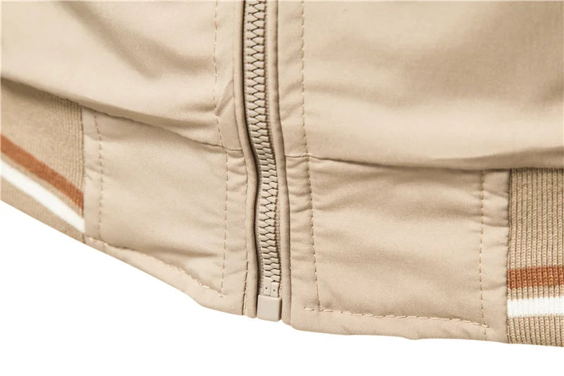 Solid Colour Bomber Jacket Men's Casual Slim Fit Baseball Jackets Autumn Fashion High Quality Jackets for Men