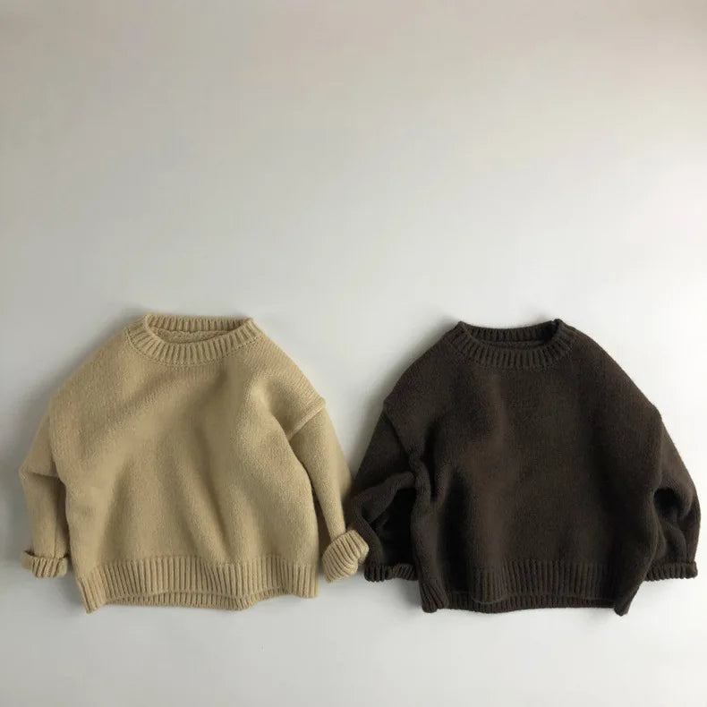 Kids Sweaters Boys Clothes Brief Girls Pullover Knitwear Warm Outfit For Children 3-6Y