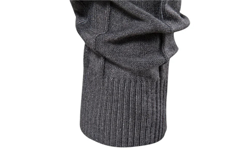 Men's Slim Fit Pullovers Turtleneck Casual Basic Solid Colour Warm Striped Sweater Male Winter Fashion Sweaters