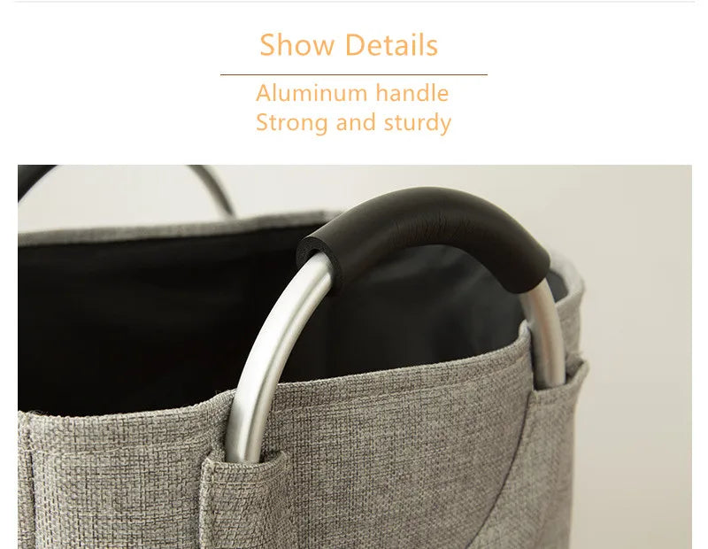 Portable Folding Laundry Basket Big Capacity Handle Waterproof Large Linen Storage Basket Kids Toys Dirty Clothing Orgnizer Bin