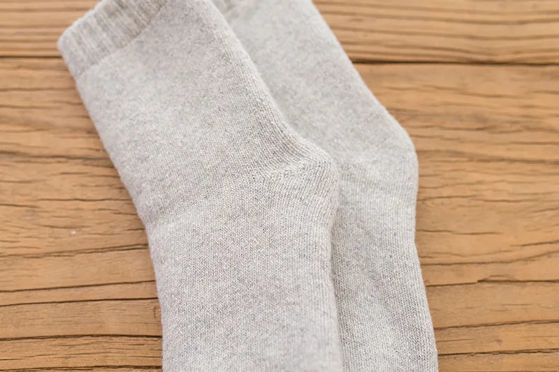 2 Pairs Women's Winter Thick Warm Casual Wool Socks For Girls Pure Colour Cashmere Socks