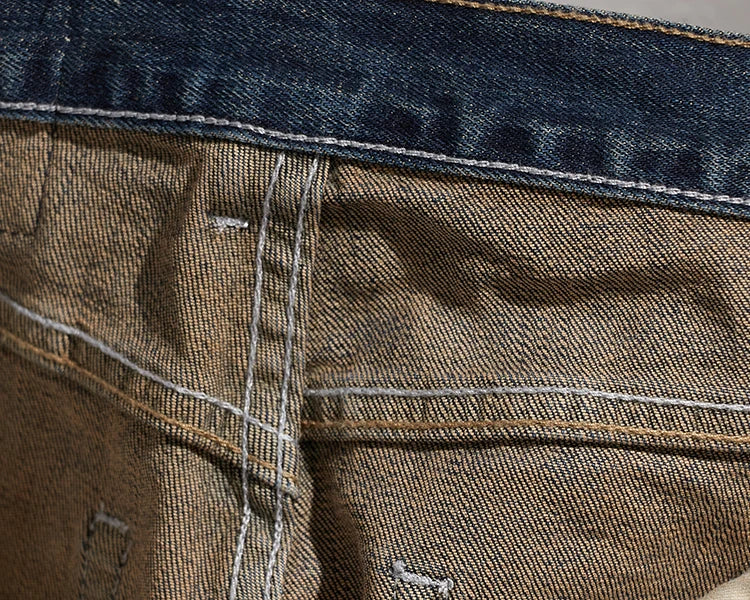 353# Autumn and Winter New Japanese Retro Heavyweight Tooling Jeans Men's Fashion Washed Old Straight Loose Elastic Casual Pants