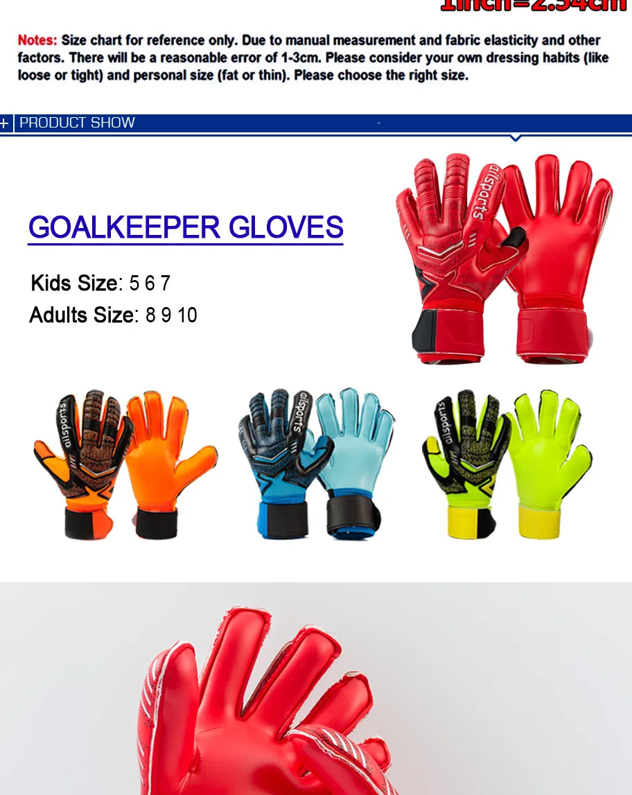 Shinestone Professional Goalkeeper Gloves Finger Protection Latex Non-slip Soccer Goalie Gloves Football Goalkeeper Gloves