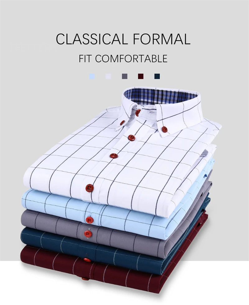 Zomer heren overhemden korte mouwen geruit overhemd slim casual knoopjes overhemden heren grote maten M-5XL anti-rimpel zacht