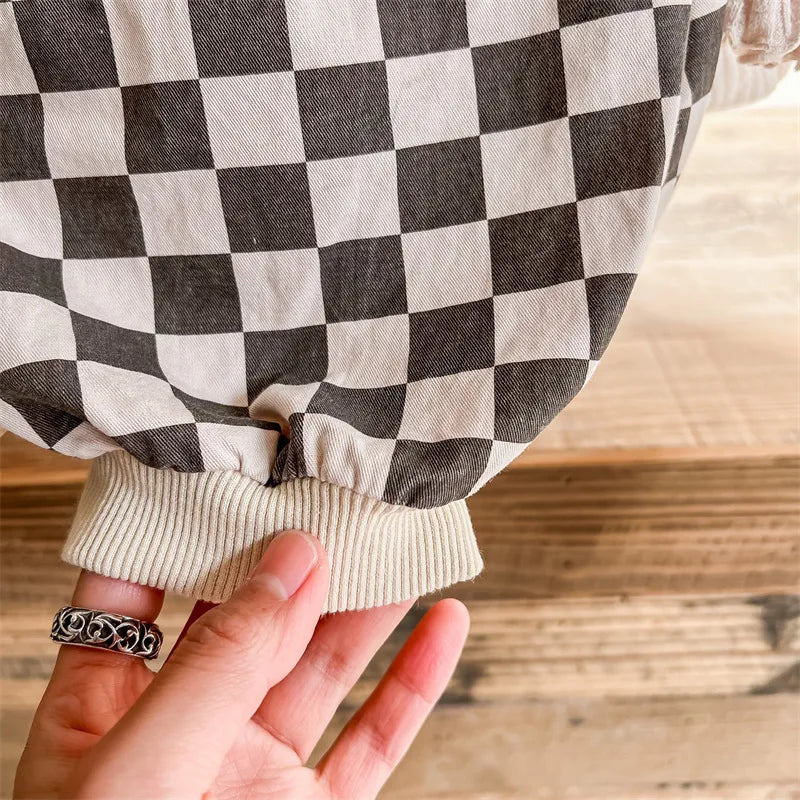 Autumn New Kids Clothes Cotton Plaid Harem Pants Boys And Girls Casual Pants For Children 12M-6T Unisex