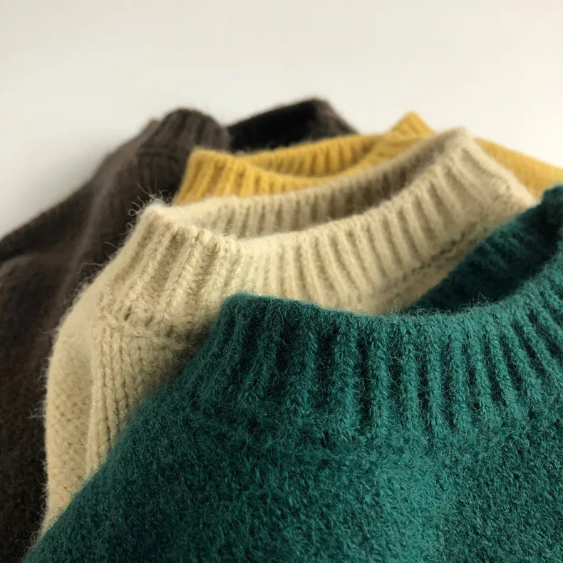 Kids Sweaters Boys Clothes Brief Girls Pullover Knitwear Warm Outfit For Children 3-6Y