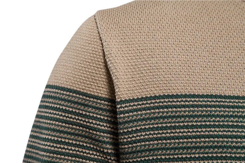 Men's Cotton Sweater Fashion Casual O-Neck Spliced Pullovers Knitted Sweater Male Warm Sweaters