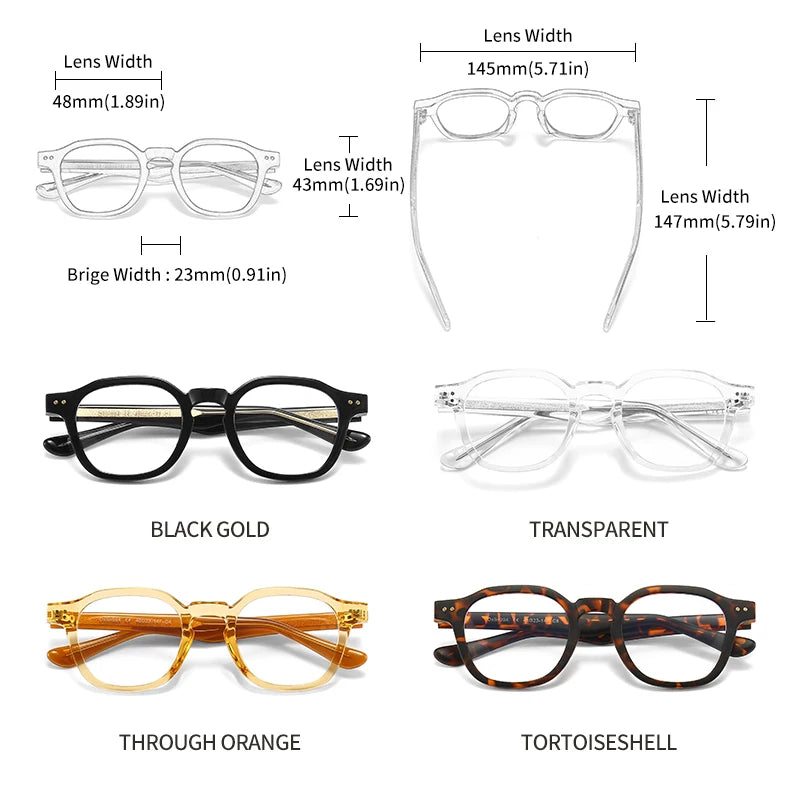 Unisex Acetate Blue Light Blocking Glasses round Transparent Eyeglass Frame Computer Goggles for Men Women Blue Blocking Glasses 2022