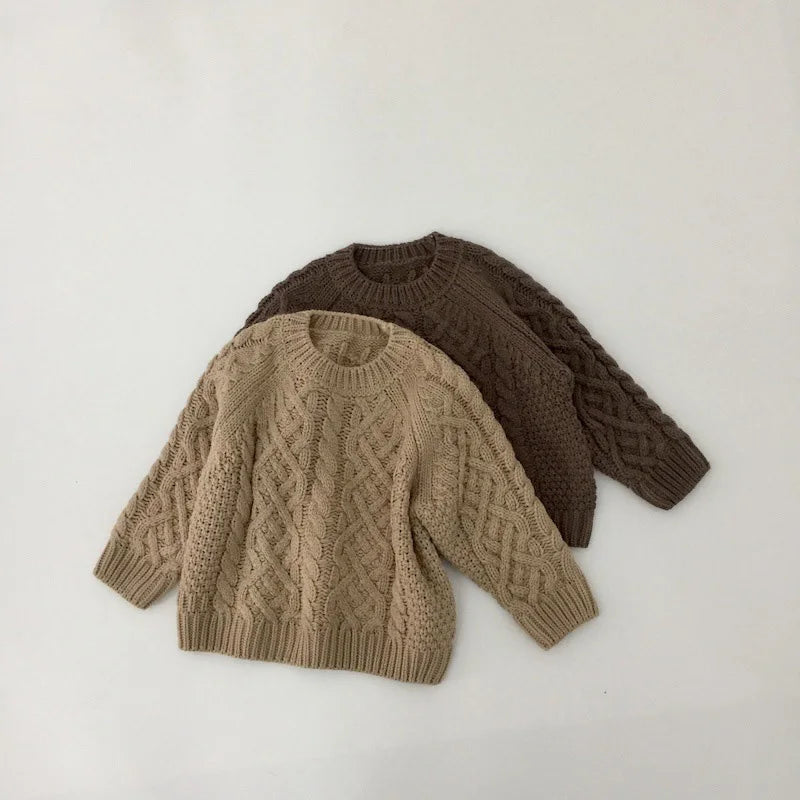 Kids Clothes Boys Sweater O Neck Classic Girls Pullover 1-7Y Unisex