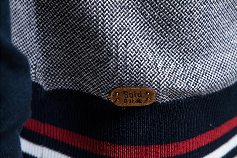 Men's Spliced Cardigan Streetwear Casual High Quality Cotton Sweater Winter Fashion Brand Cardigans for Men