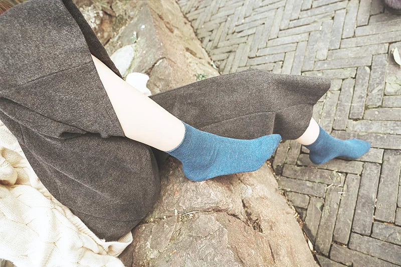 5/10 Pairs Spring Women's Harajuku Solid Thin Candy Colourful Bamboo Fibre Female Socks