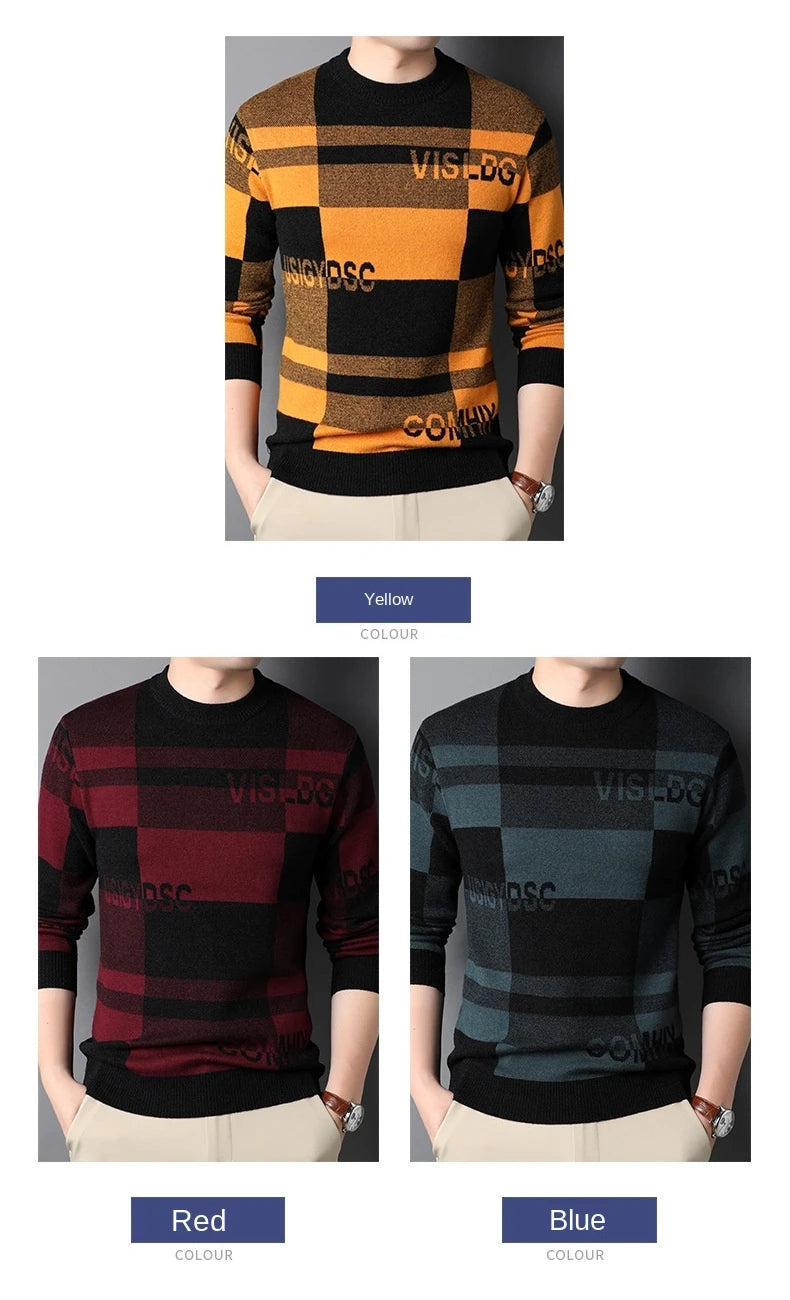 Men's Top Grade Fashion Designer Brand, Luxury Street Wear Knitted Pullover, Lettered Sweater, Autumn and Winter Male Casual Jumper