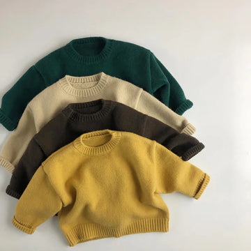 Kids Sweaters Boys Clothes Brief Girls Pullover Knitwear Warm Outfit For Children 3-6Y