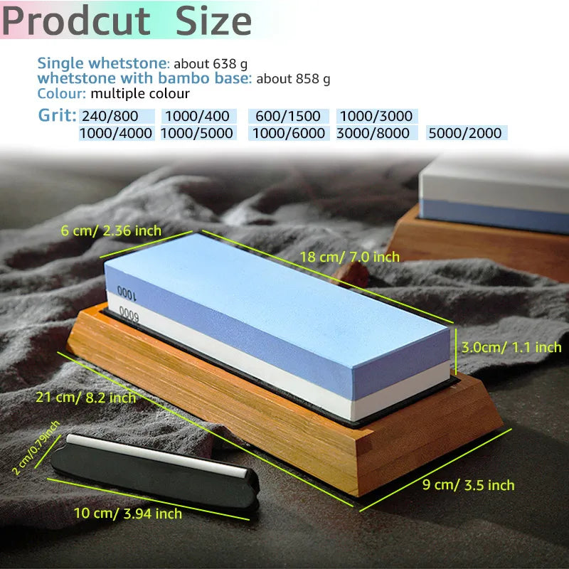 Knife Sharpener Whetstone Sharpening Stones Grinding Stone Water Stone 2 stages Whetstone Pro Kitchen Tool 240-10000 Grit