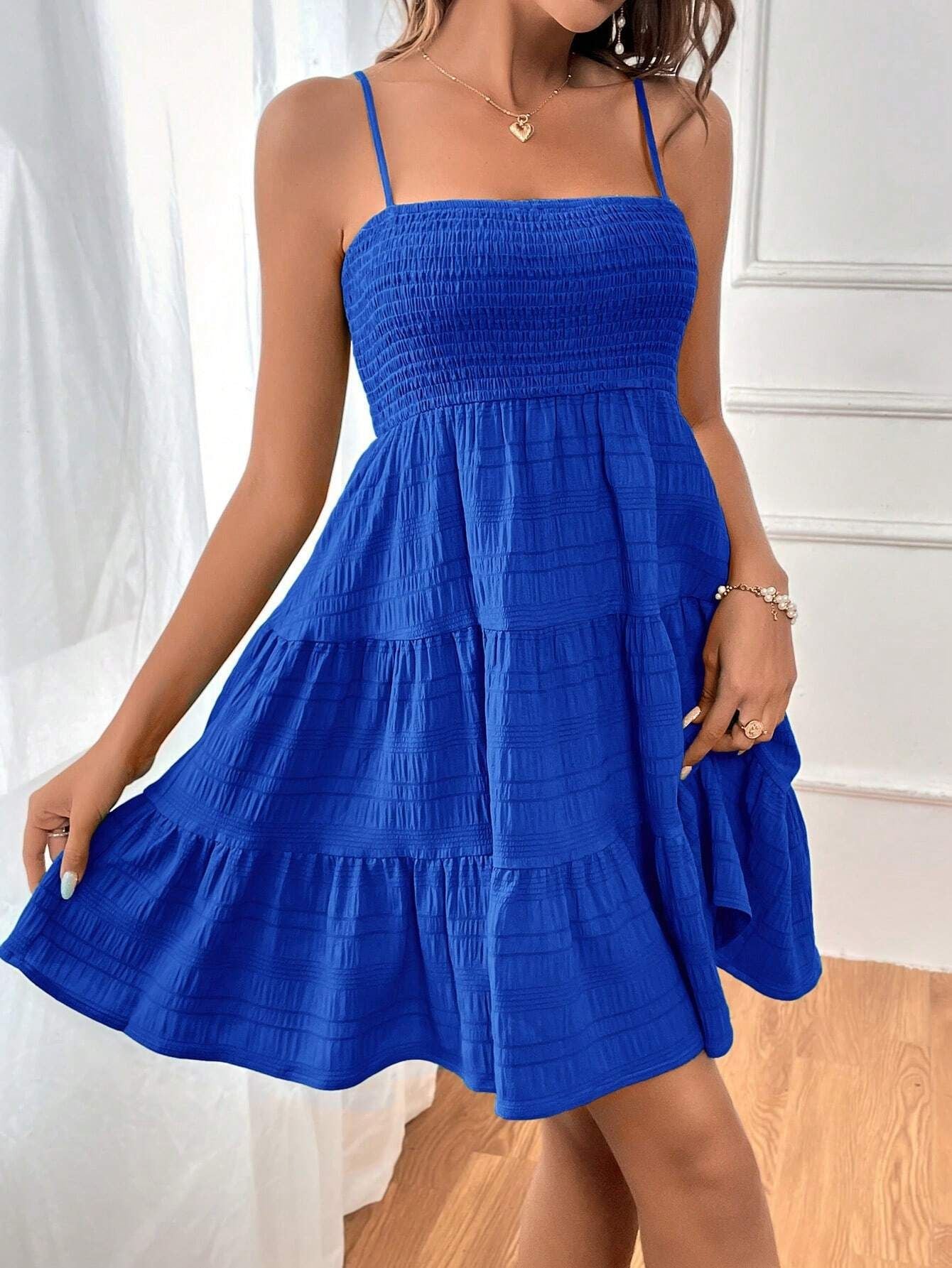 Green Tie Straps Mini Dress For Women Sexy Sleeveless Tiered Hem Holiday Beach A-line Dress 2024 Summer Female Sundress