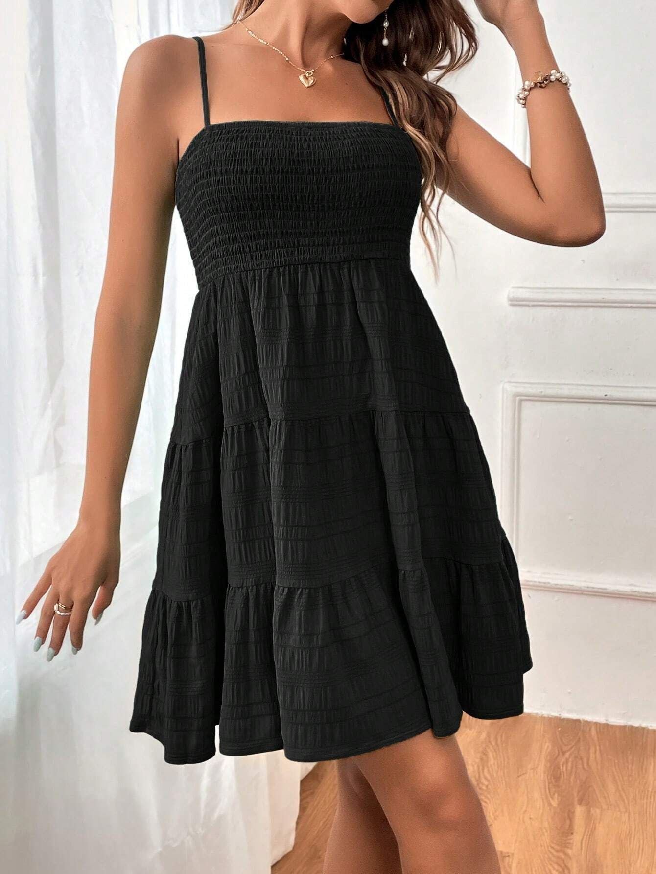 Green Tie Straps Mini Dress For Women Sexy Sleeveless Tiered Hem Holiday Beach A-line Dress 2024 Summer Female Sundress