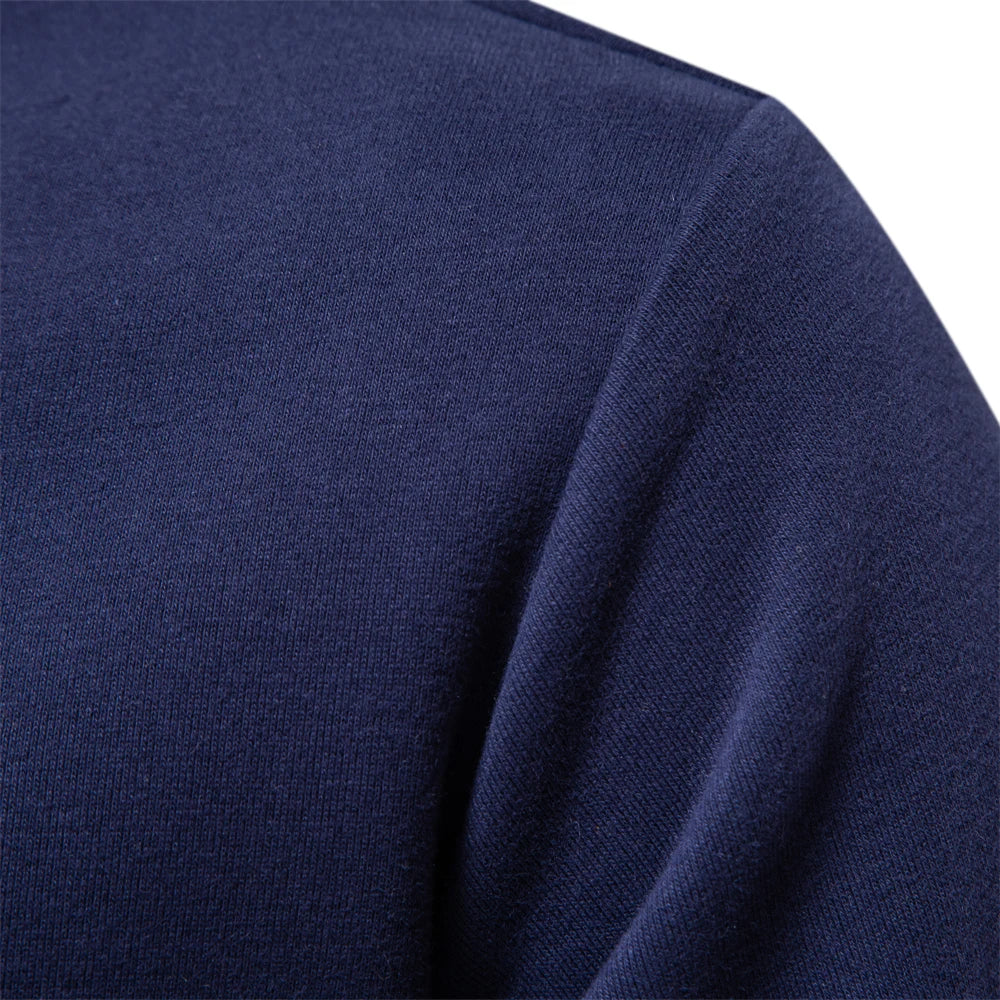 Autumn Fashion Design Polo Neck Sweatshirts For Men Casual and Social Wear Quality Cotton Sweatshirts
