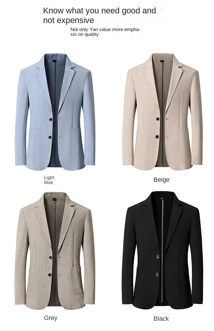 Men's Sun-Proof Coat, Light and Breathable Summer Long-Sleeve Jacket, Male Daily Business Casual Suit Size S-4XL
