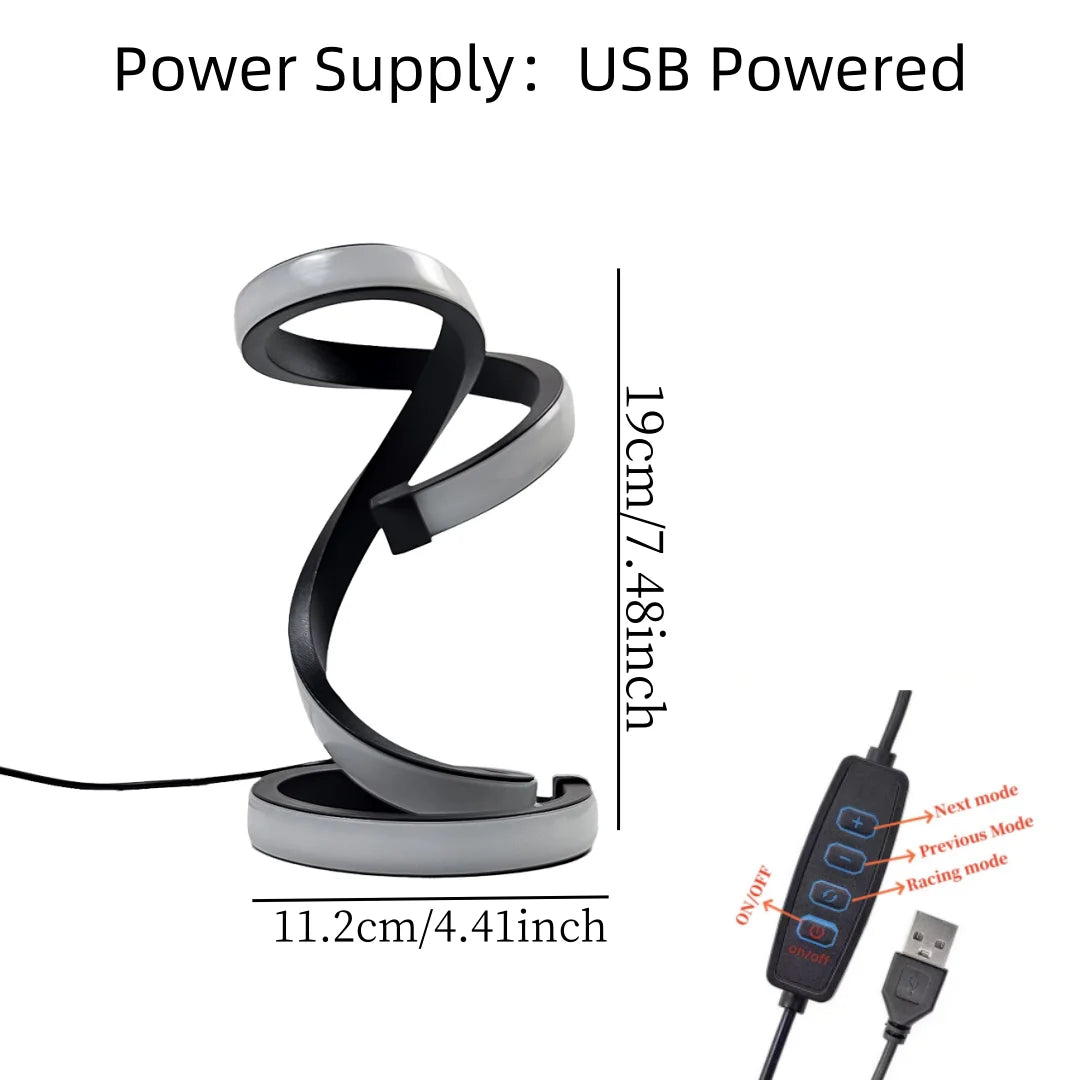 1PC Romantic Rainbow Creative Desk Lamp, USB - 36 Modes Rainbow Running Light for Bedroom Atmosphere Lamp Night Light, Suitable