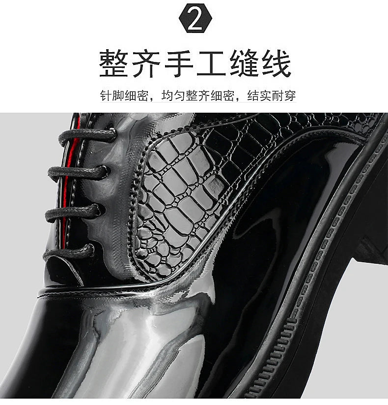 Fashion Mens Formal Dress Shoes Red White Male Business Office Men Oxfords Luxury Brand Wedding Shoes