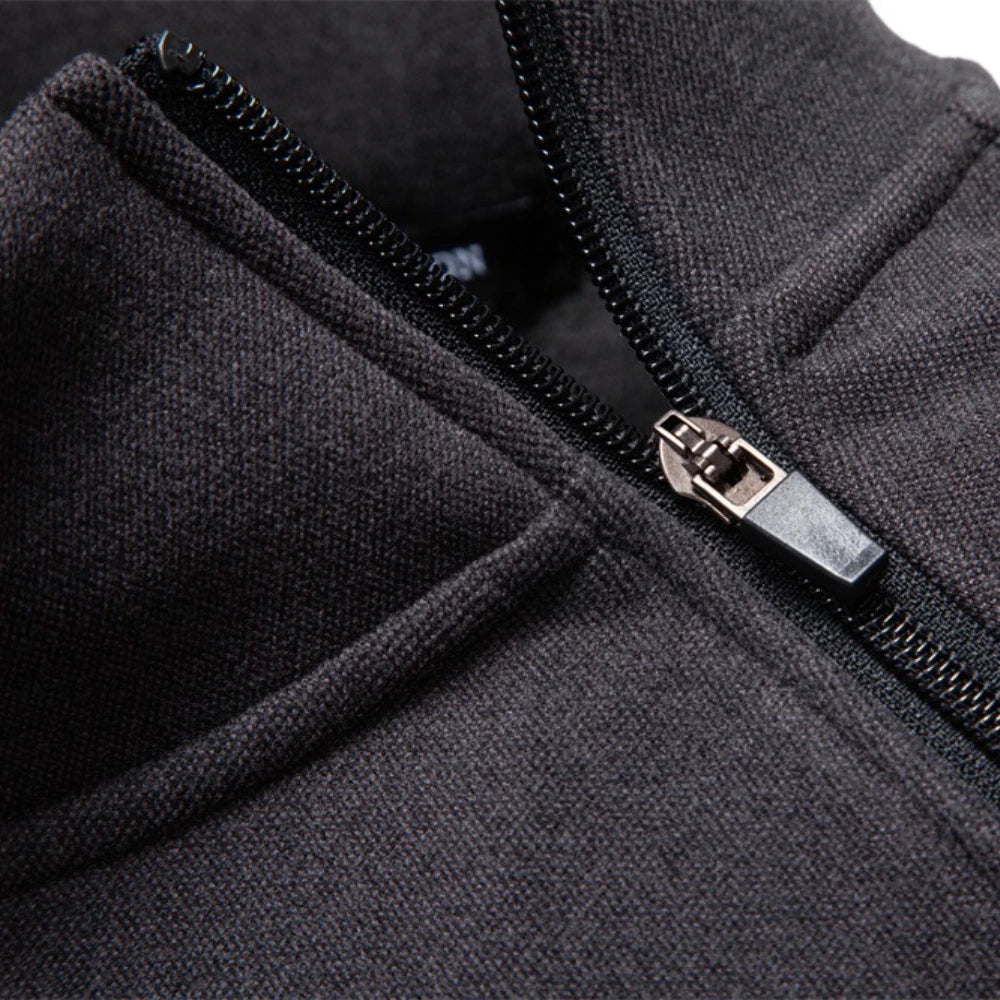 Mens Fashion Sweatshirt Y2K Inspired Solid Color Plush Lined Side Half Zip Winter Warm High Neck Street Style Hoodies for Men