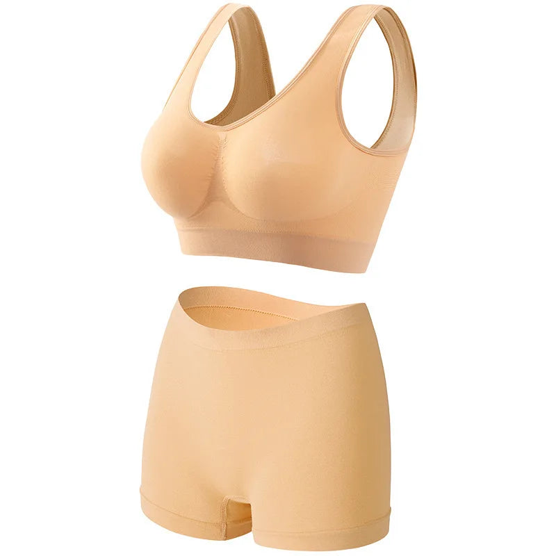 Underwear Women's Small Chest Gathered Without Steel Ring Sports Bra, Large Size Anti Glare Comfortable Beautiful Back Yoga Vest