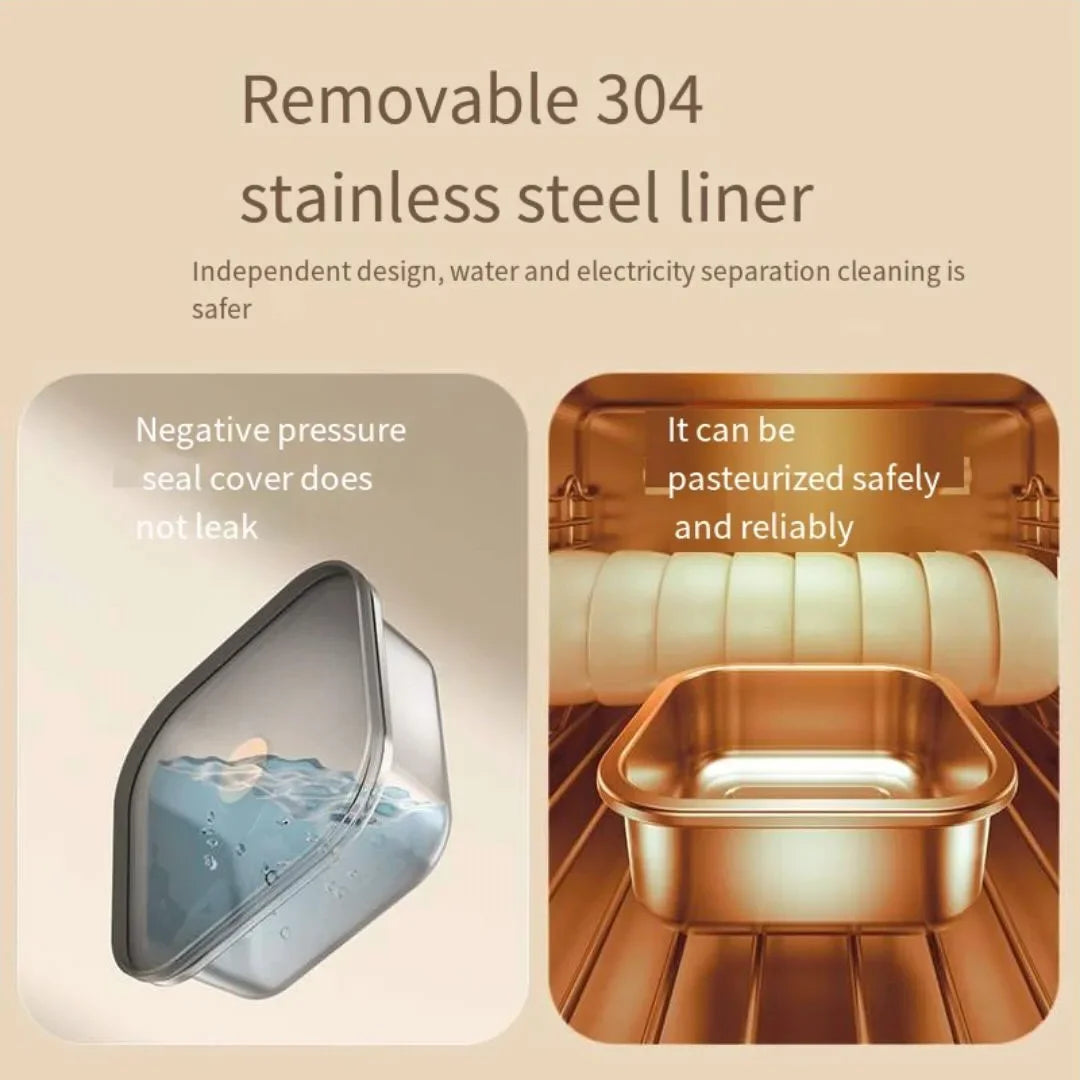 Portable Wireless Water-Free Heating Lunch Box Small Capacity for Baby Camping Trips LCD Display Rechargeable Electric Lunch Box