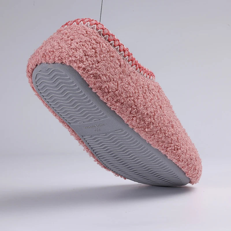 Women's Soft Winter Warm Casual Slippers For Outdoor and Indoor Use With Wear-Resistant Rubber Flat Sole Ladies' Shoes