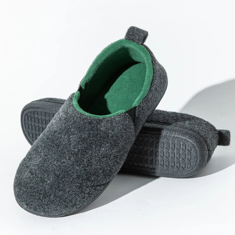 Men's Winter Plush Slippers Warm Fuzzy Soft Bottom Slides Comfortable Bedroom Shoes Indoor Male Anti-Slips Slippers