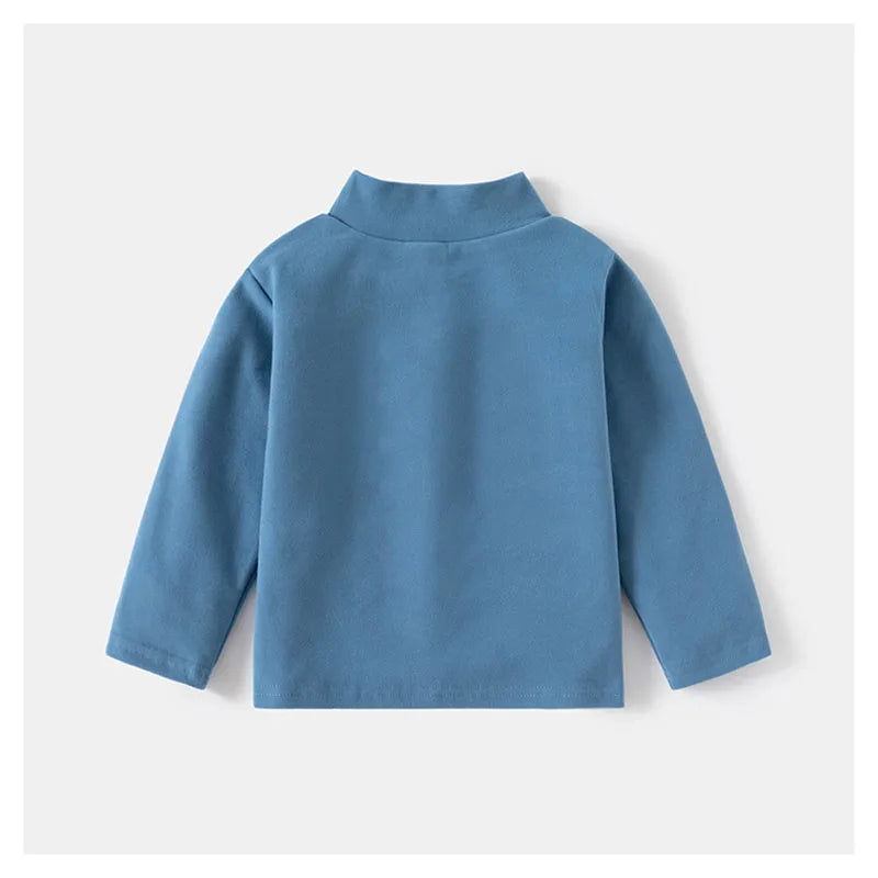 New Autumn Kids Bottoming Shirt 2-6T Children Solid Colour High Collar Undershirts Girls Boys Tops Unisex