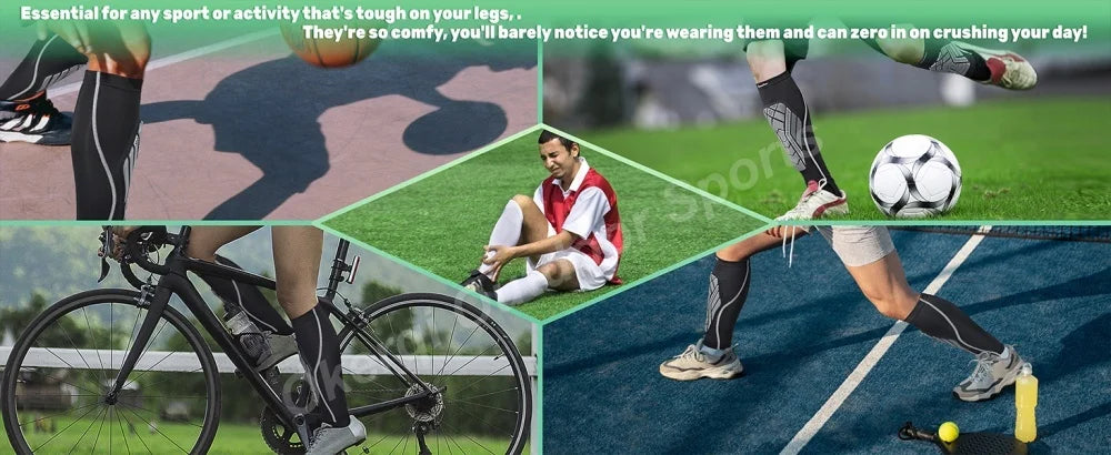 1Pair Unisex Calf Compression Sleeves with EVA Pad, Leg Support For Shin Splints - Shin Guards For Football And Track Sports