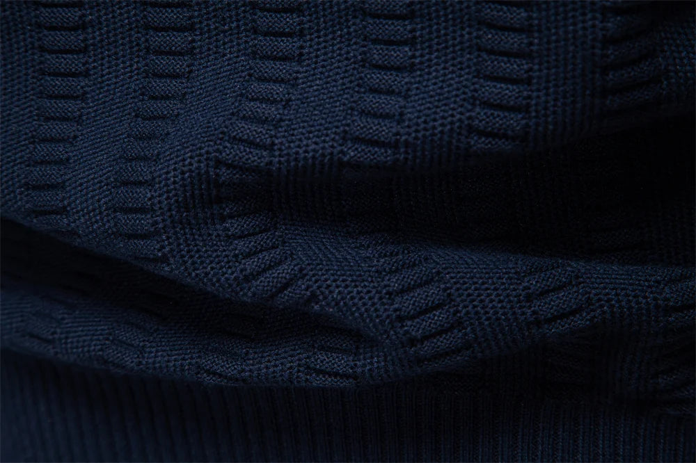 Men's Luxury Striped Pullover Style Cotton Knitwear Thickened Warm Crew Neck Winter Social Male Sweater