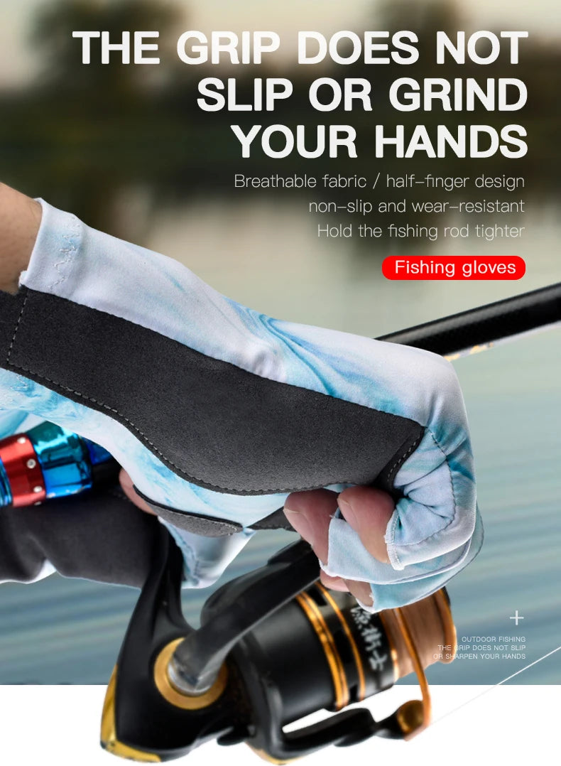 Fingerless Fishing Gloves are designed for Men and Women Fishing, Boating, Kayaking, Hiking, Running, Cycling P111439