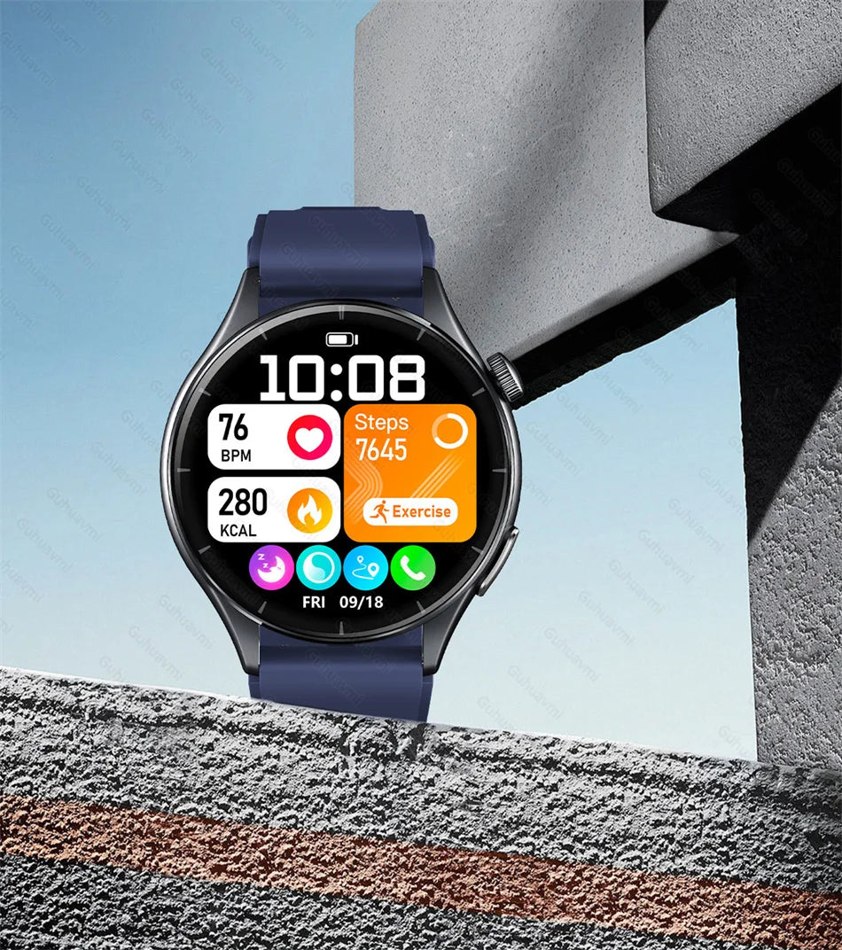 2025 Nieuw Smart Watch NFC ECG+PPG Bloedzuurstof Urinezuur Bloeddruk Saffier Smartwatch Heren - Compatibel met Samsung Galaxy, Xiaomi en Huawei IOS