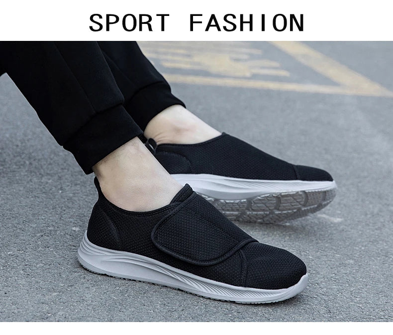 Unisex orthopedische wandelschoenen voor diabetici, voor brede voeten, gezwollen voeten, duimeversie, zacht en comfortabel