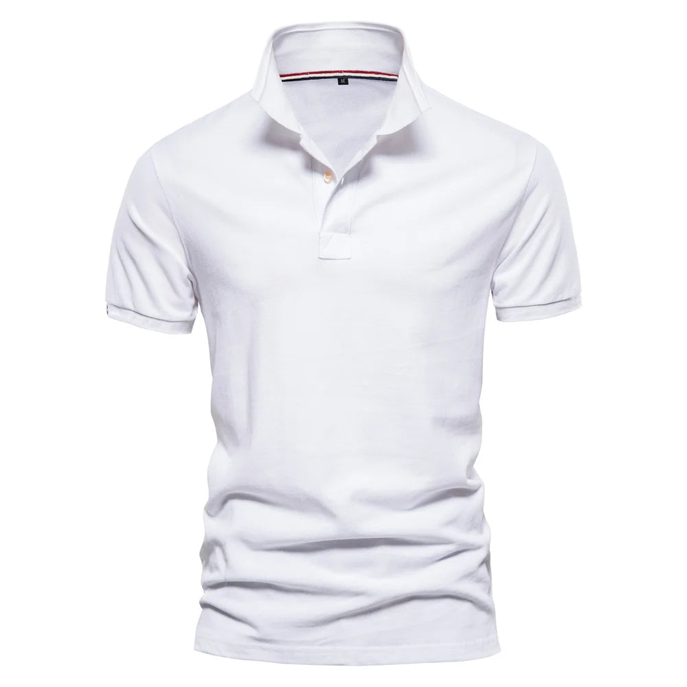 Men's Cotton Polos Solid Colour Classic Polo Shirt Men Short Sleeve Top Quality Casual, Business, & Social Polo Shirt