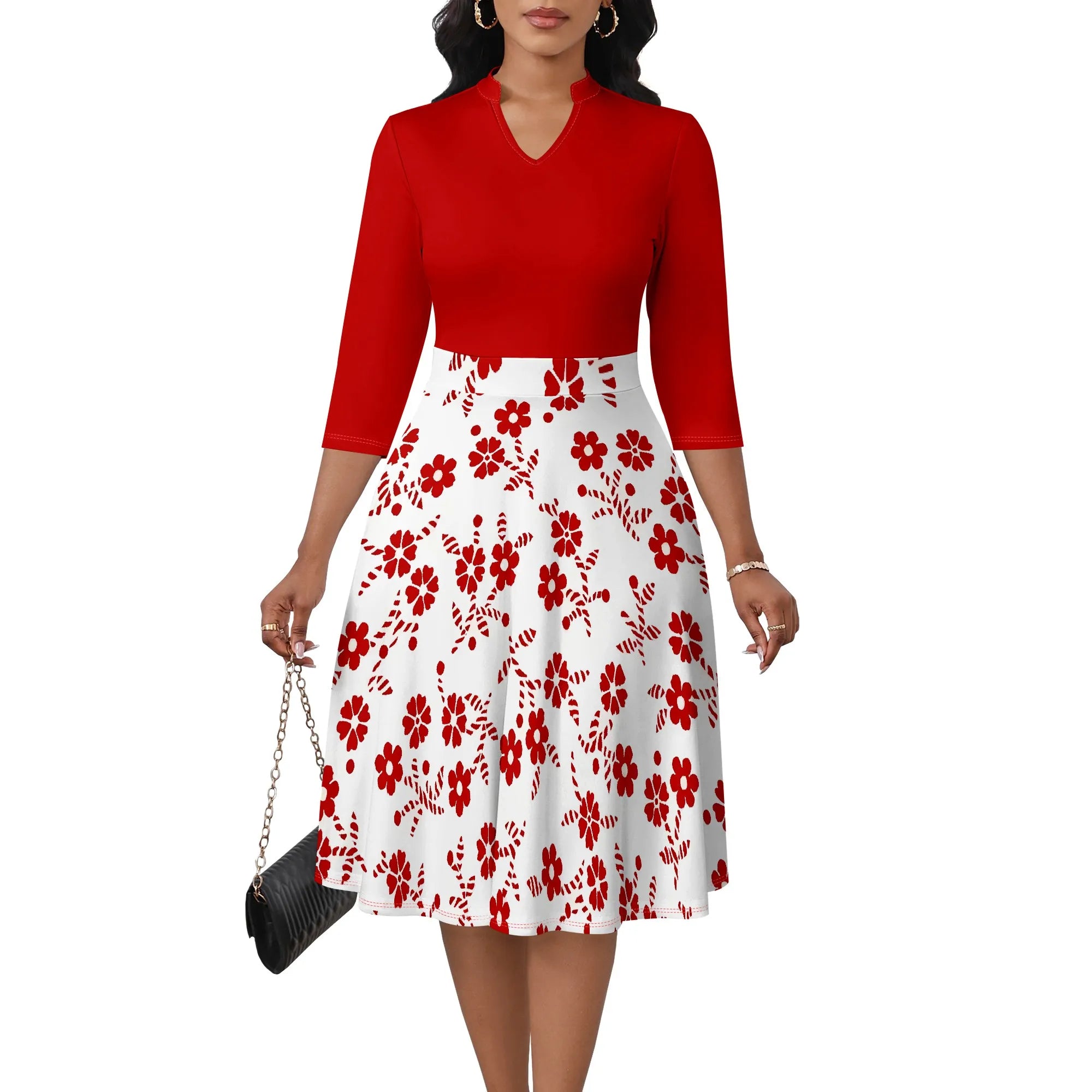 Women's Abstract Off Shoulder Maxi Dress 3/4 Sleeve Blue Gold Slit Party Evening