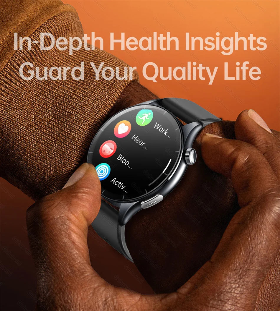2025 Nieuw Smart Watch NFC ECG+PPG Bloedzuurstof Urinezuur Bloeddruk Saffier Smartwatch Heren - Compatibel met Samsung Galaxy, Xiaomi en Huawei IOS