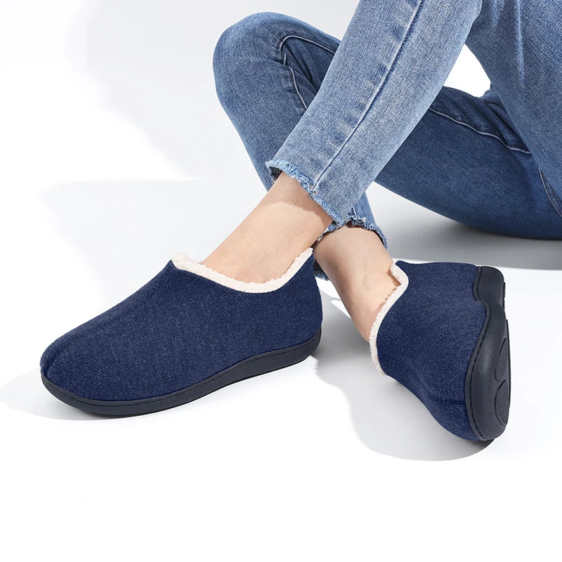 Women's Winter Warm Shoes Suitable For Indoor and Outdoor Use With Memory Foam and Comfort Soft Sole Plush Cotton Shoes