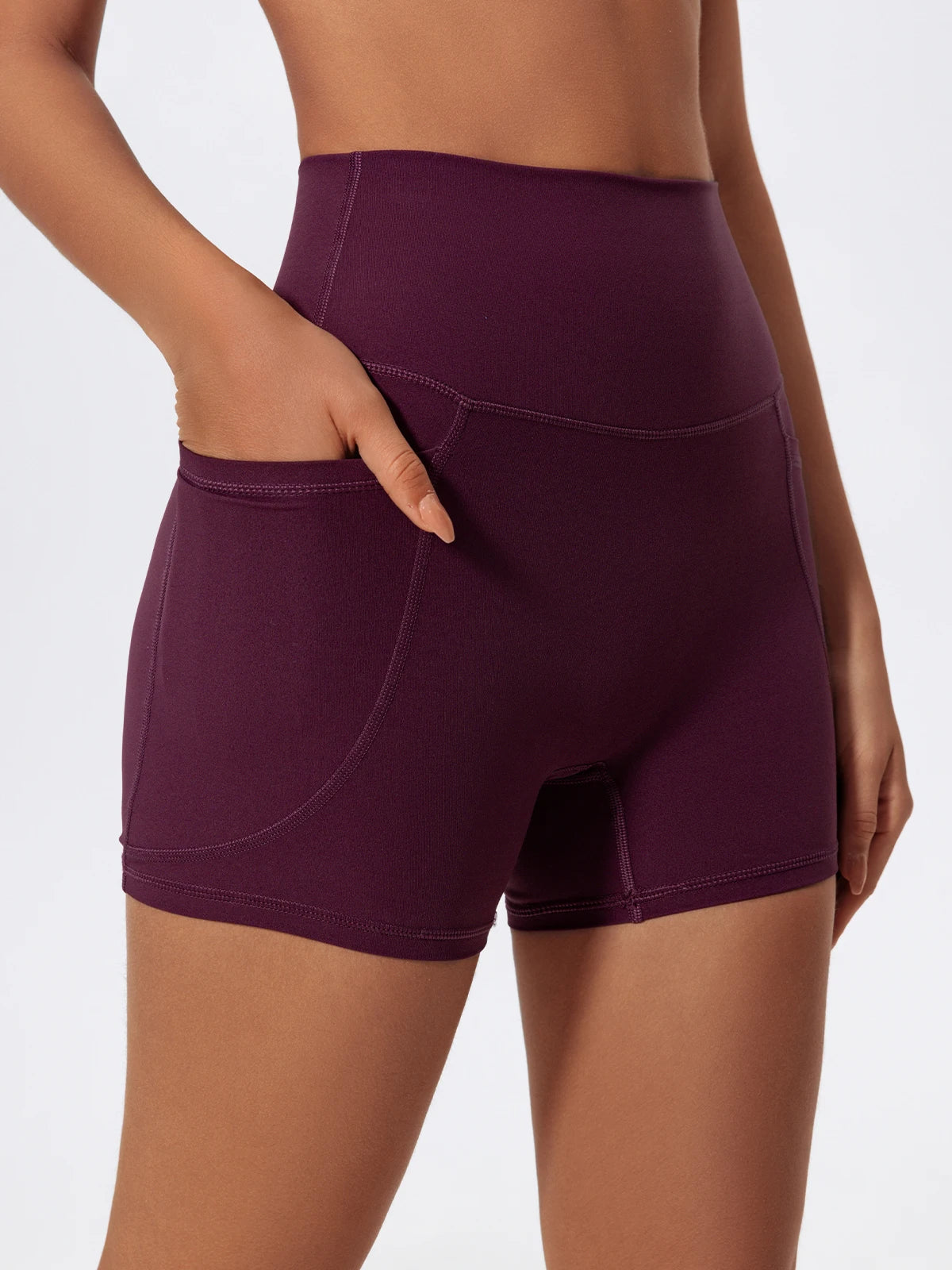 Pockets Workout Gym Legging Women Cycling Shorts Quick-Dry Yoga Clothes Breathable High Waist Sports Shorts Female