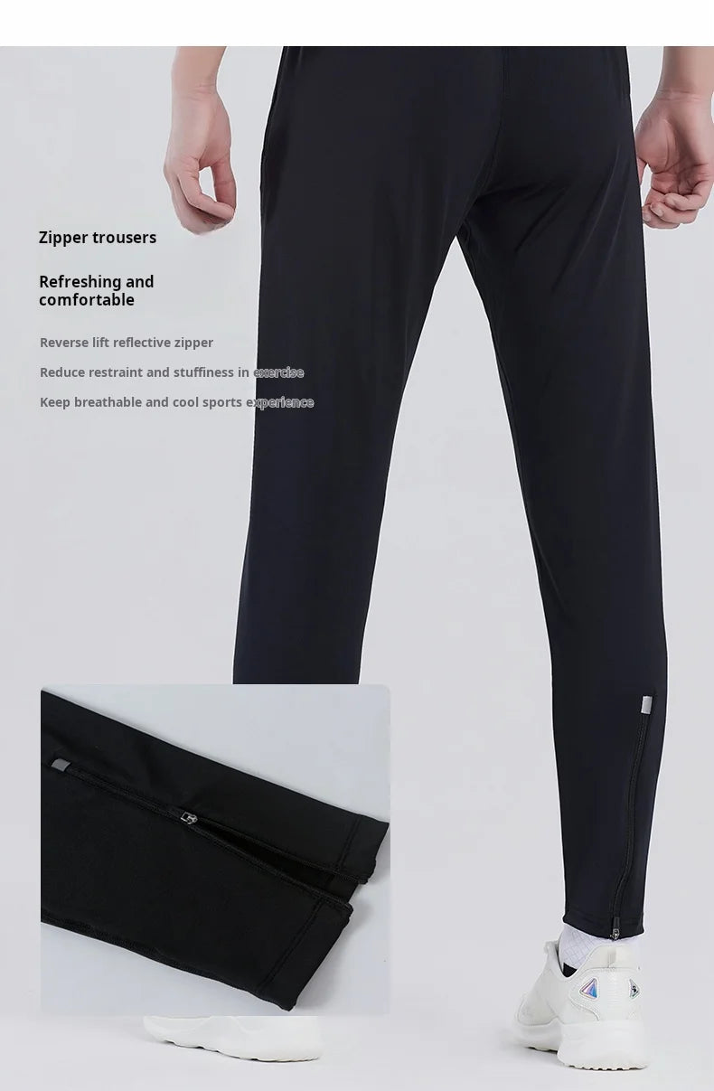 Voetbaltrainingsleggings voor heren, hoge elastische, slanke leggings, dunne outdoor fitness hardloopbroeken