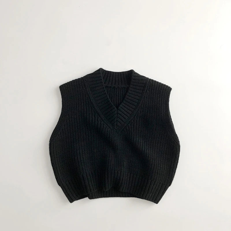 New Autumn Kids Knitted Vest Children Thickened Sweater For Girls & Boys 1-6Y Unisex