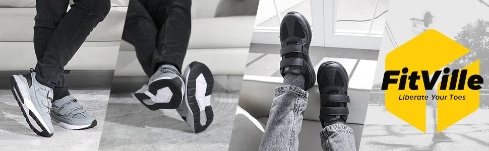 Men's Diabetic Shoes For Extra Wide Width Adjustable Closure Walking Shoes Slip-On Sneakers For Swollen Foot and Pain Relief