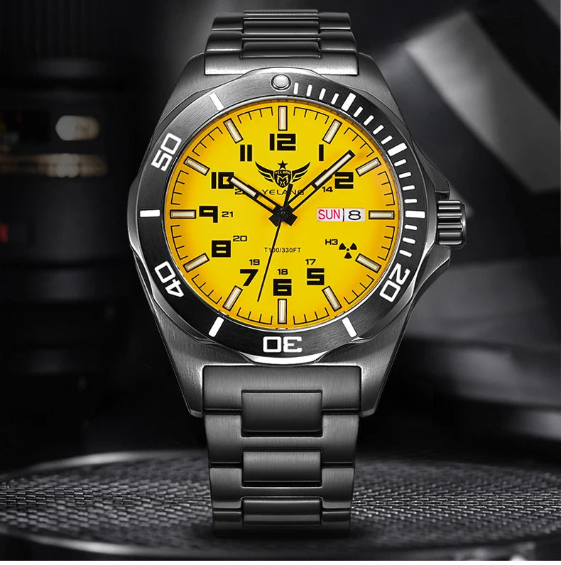 Yelang V1019 44MM Men's Mechanical Automatic Watch NH36 Movement 300M Waterproof Sapphire Lens 10BAR Deep Diving Stainless Steel Watch