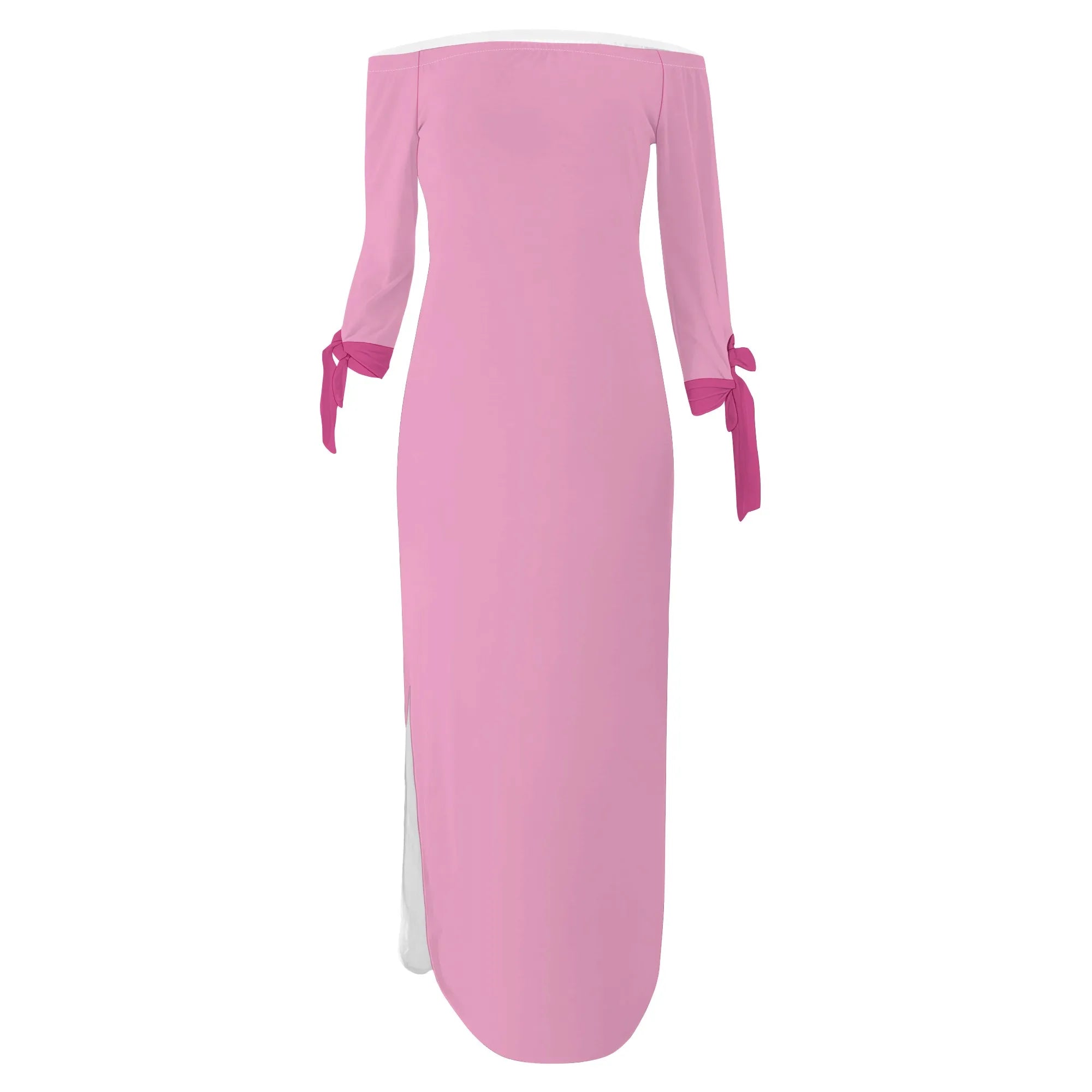 Colorful Brush Stroke Print Maxi Dress Off Shoulder Bodycon Long Sleeve Dress for Women Streetwear Fashion