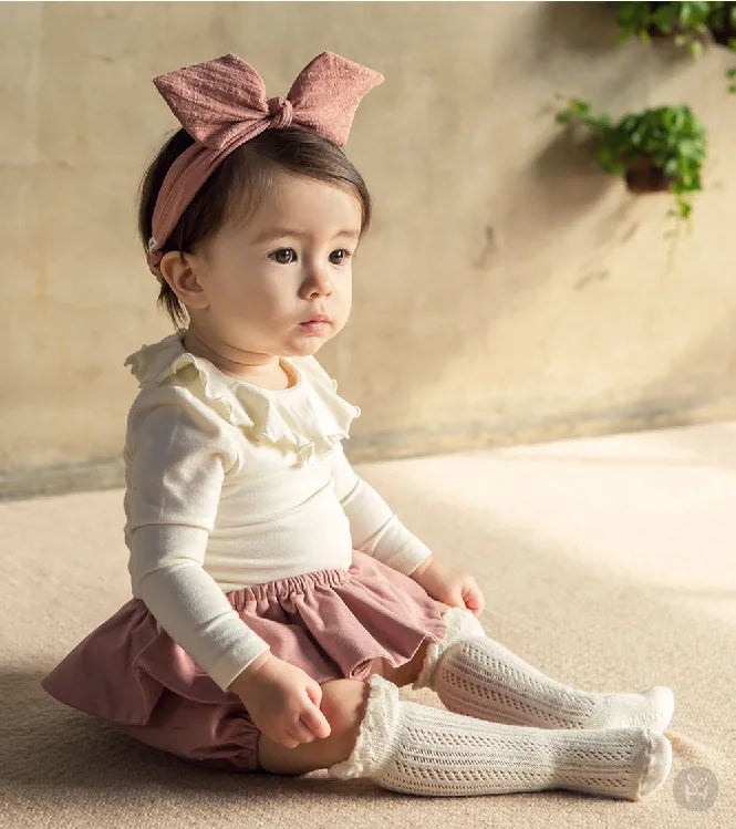 Baby Girl Knitted Mesh Socks Knee High Tube Toddler Girls Solid Socks Summer Thin Cotton Infant Kids Long Tube Socking 0-2 Years