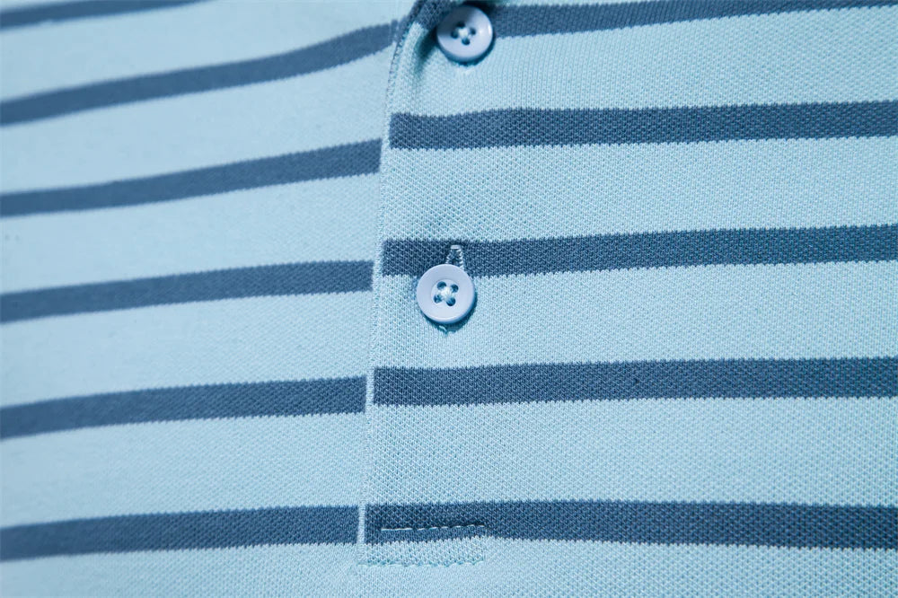 Cotton Embroidery Men's Polo Shirts Casual Striped Short-sleeved Polo Shirts for Men New Summer Polos Men Clothing