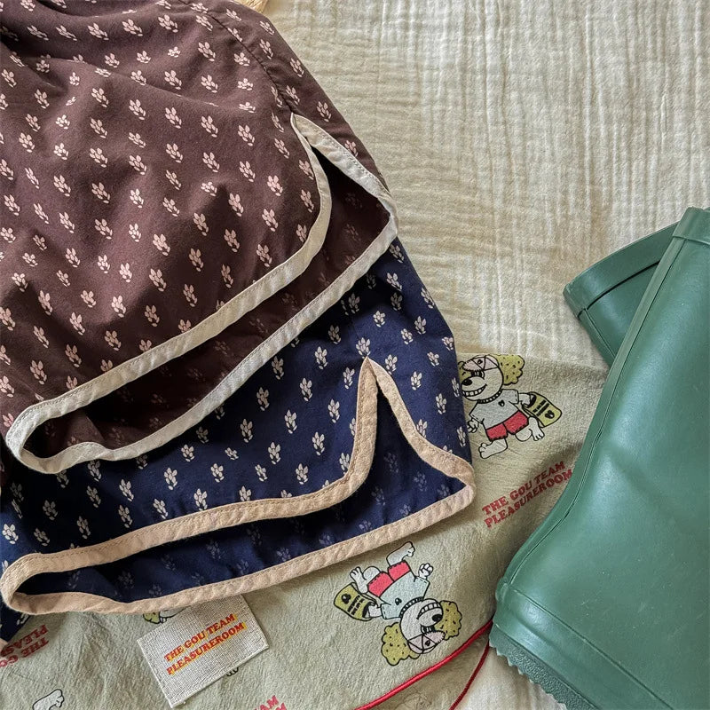 2025 Zomer Nieuwe Baby Meisjes Schattige Bloemen Shorts Kinderen Losse Katoenen Shorts Veelzijdige Kinderprint Casual Shorts Peuterkleding 4-6Y Unisex