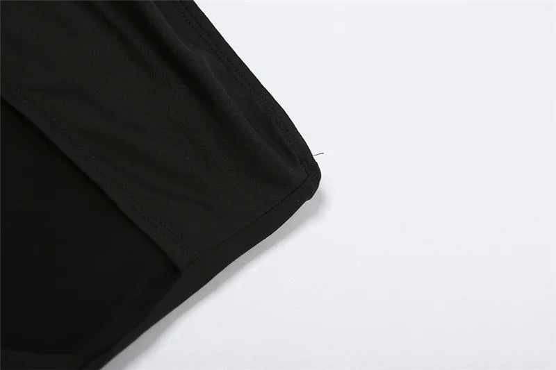 Midnight Dress See-Thought Mesh Patchwork Bandage Wrapped Chest Women Sexy Hip Wraps Dresses Female Partywear Clothing